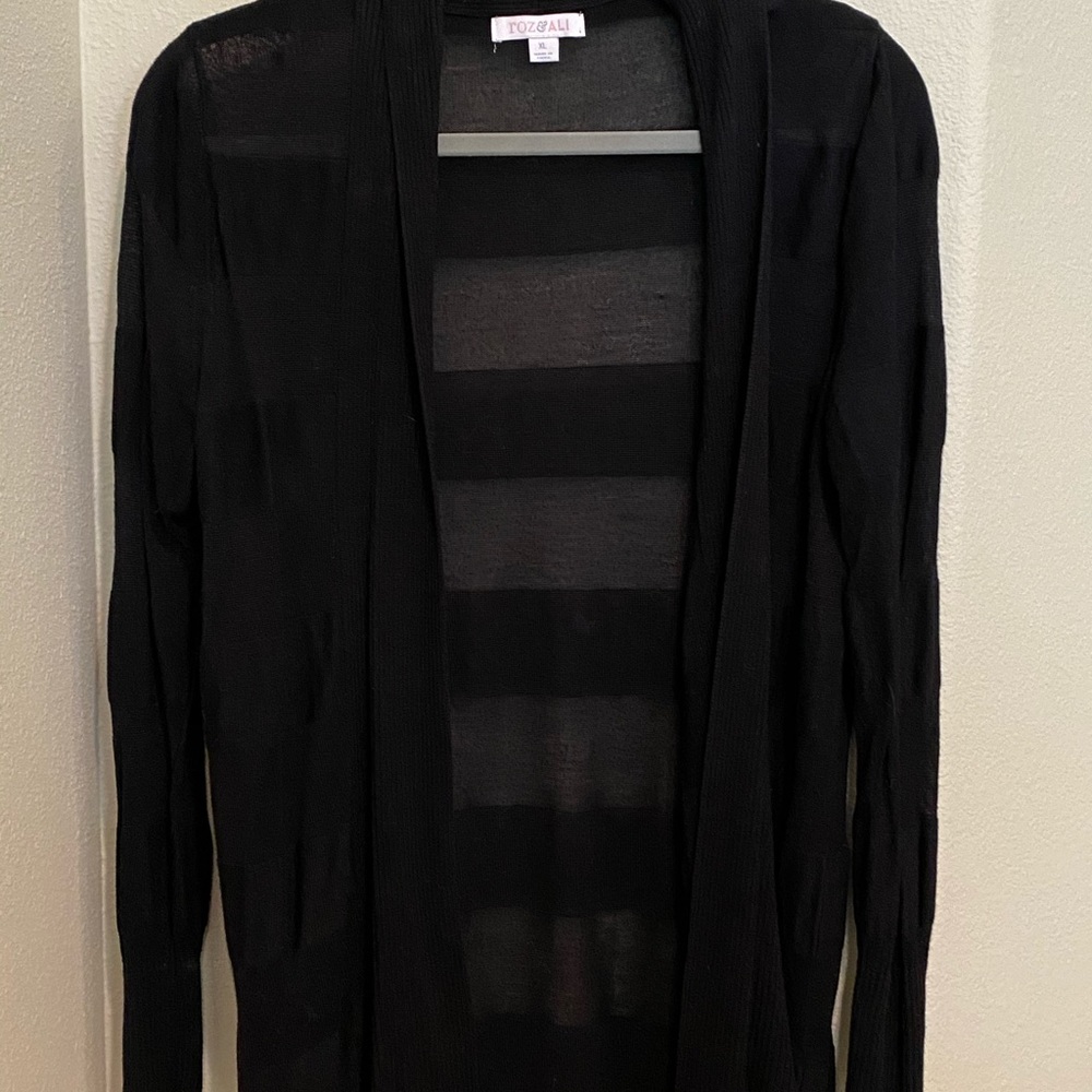 Roz & Ali sheer black cardigan